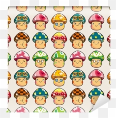 Seamless Mushroom Pattern Wall Mural U2022 Pixers - We Live To Emoji,Cute Mushroom Emoticon