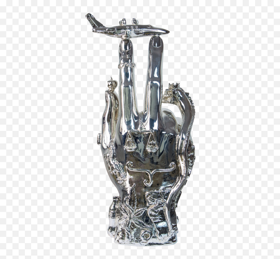 Sabazius Hand In Metal By Pranna 2020 Sculpture Marble Emoji,Metal Hand Sign Emoticon