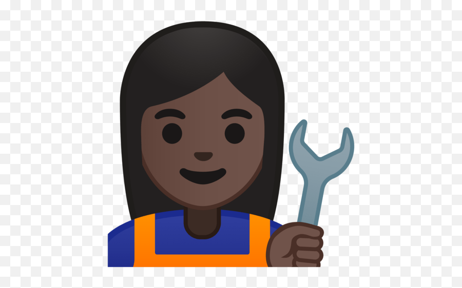 U200d Mechanic Woman With Wrench Woman With Dark Skin Tone Emoji,Emoticon For Plumber