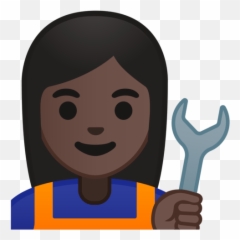 U200d Mechanic Woman With Wrench Woman With Dark Skin Tone Emoji,Emoticon For Plumber