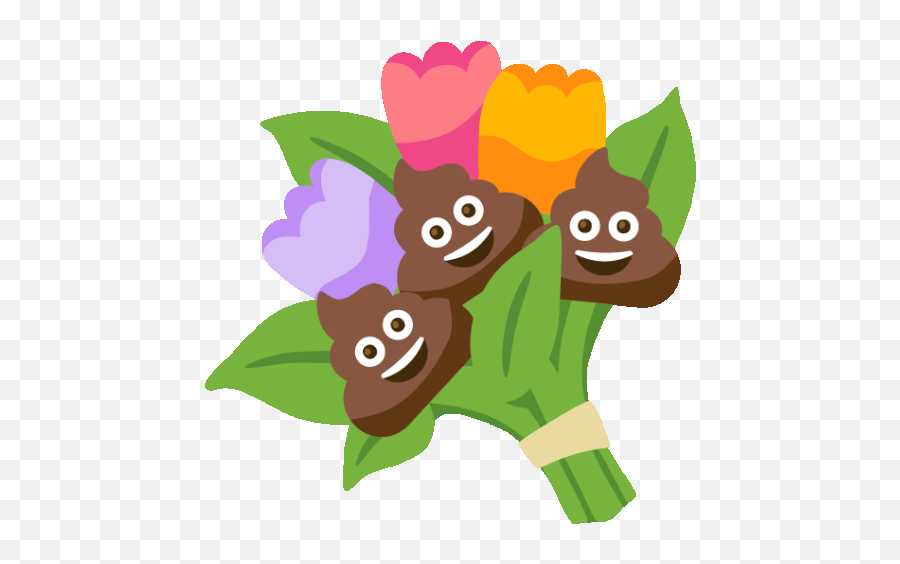 Poop Flowers Sticker - Poop Flowers Discover U0026 Share Gifs Emoji,Yoo Emoji