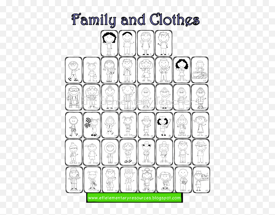 Clothes And Family Bingo Game Kids Writing Vocabulary - Dot Emoji,Emotions Bingo Game