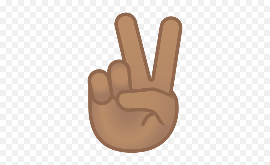 Victory Hand Emoji With Medium Skin - Emoji Vittoria,Peace Symbol Emoji