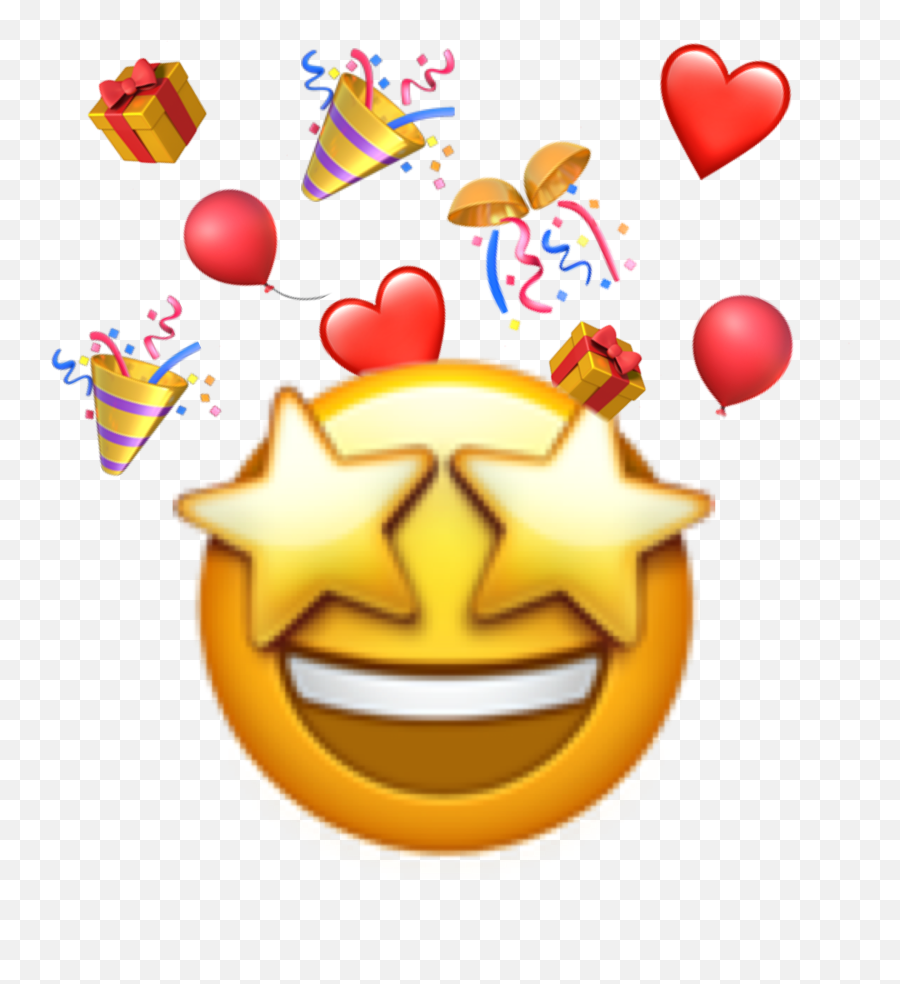 Cadeaux Birthday Emojis Sticker - Excited Emoji Transparent Background,Birthday Emojis