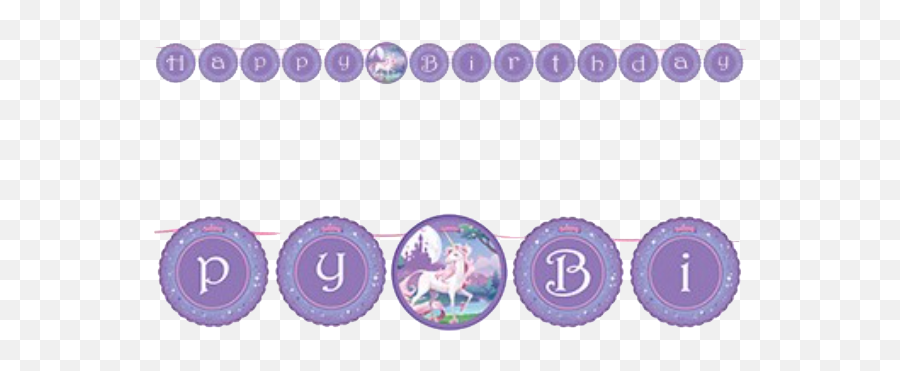 Unicorn Fantasy Circle Ribbon Birthday Banner - Dot Emoji,Unicron Emoji