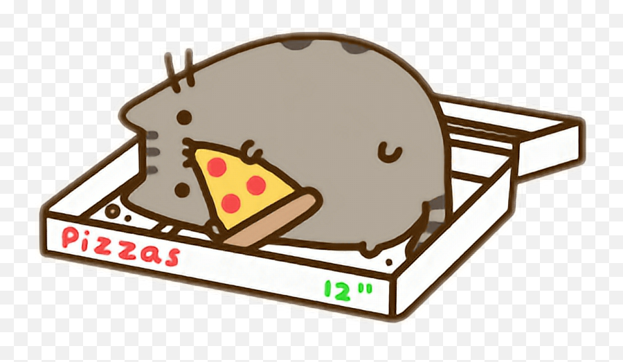 Pin - Pusheen The Cat Eating Pizza Emoji,Pusheen The Cat Emoji