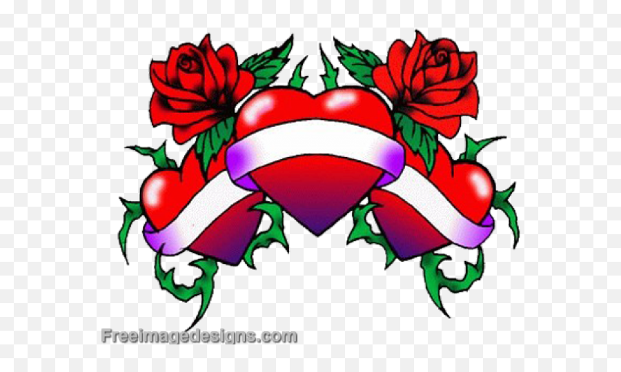 Skull Heart Png - Heart Roses Tattoos Designs 3629948 Rose Love Heart Tattoo Designs Emoji,Asexual Heart Emoji