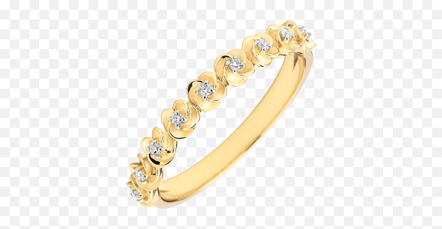 Ring Eclosion - Roses Crown Small Model Yellow Gold And Diamonds 18 Carats Wedding Rings Flowers Yellow Gold 18 Carats Diamond White C3592 Bague Eclosion Edenly Emoji,Yellow Diamond Emotion