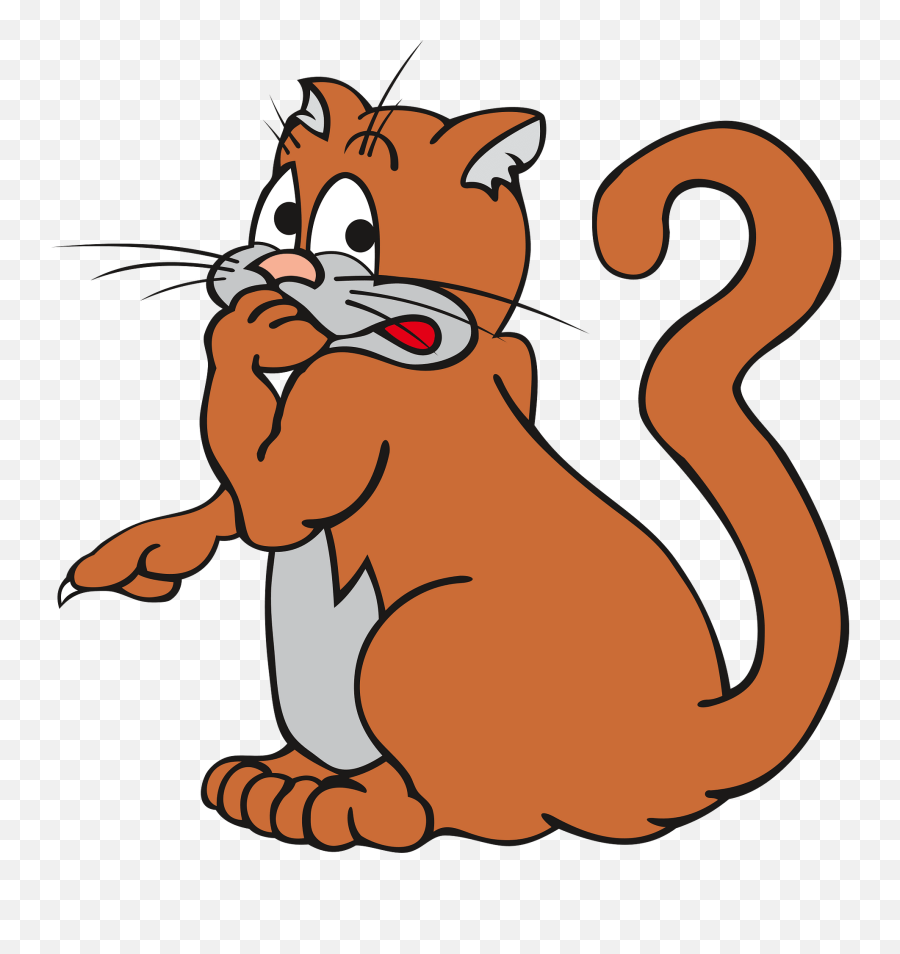 Cat Animal Kitten - Worried Cat Cartoon Emoji,Cat Tail Emotions