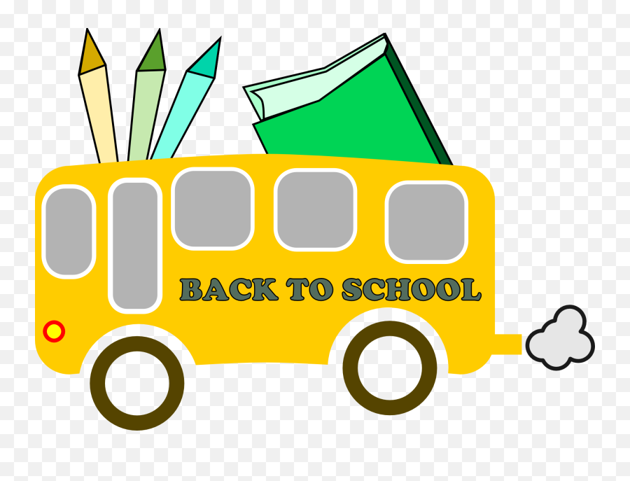 Clipart Book School Supply Clipart - Back To School Bus Transparent Emoji,Emoji Back To School Supplies