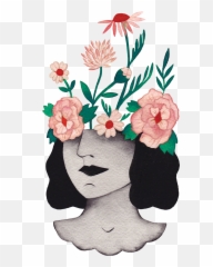 Flower Head - Surreal Characters Emoji,Human Emotion Tree Art Design Art