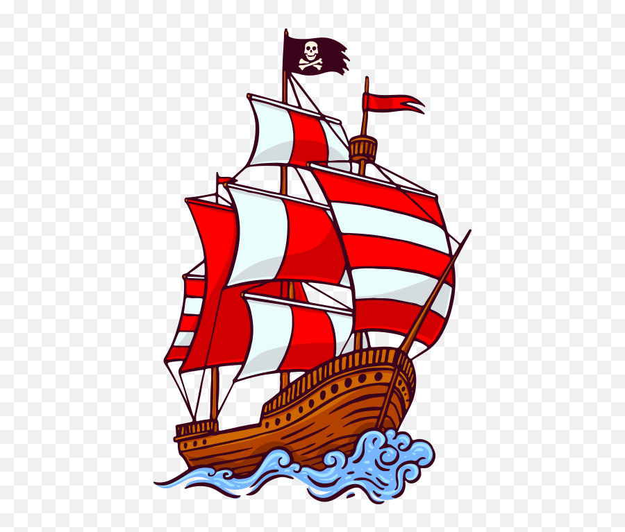Ship Boat Flag Pirate Pirates Cartoon - Language Emoji,Flag Ship Emoji