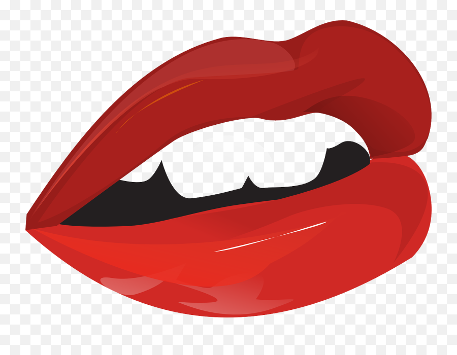 Red Lips Affection Sexy Emoji - Cartoon Mouth With Teeth,Sexy Emoji Costume