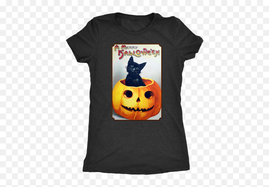 A Merry Halloween Cat In Pumpkin Unisex T - Shirt U2013 Celtic Art Emoji,Cat Emoticon Shirt