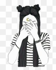 Aesthetic Pretty Tumblr Girl Drawing - Largest Wallpaper Portal Emoji,Camera Emoji Fashion Girl Chicas