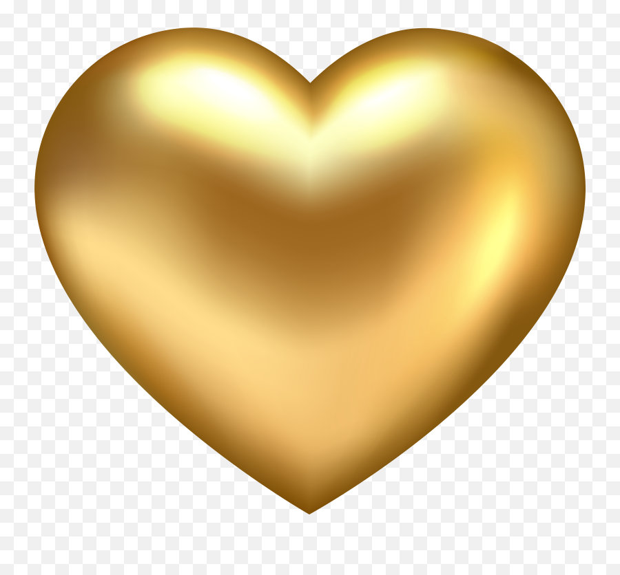 Golden Heart Transparent Png Clip Art - Gold Heart Icon Png Emoji,Gold Heart Emoji
