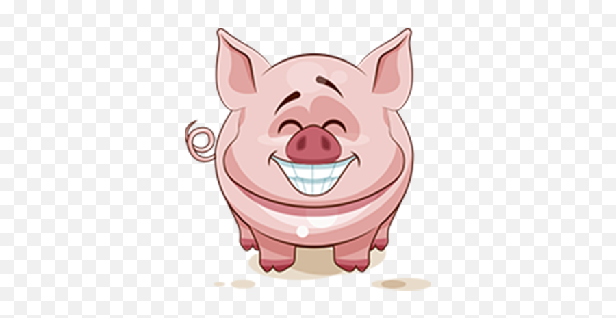 Funny Animals Sticker For Whatsapp - Wastickerapps Cartoon Pig With Teeth Emoji,Piggy Emoticons