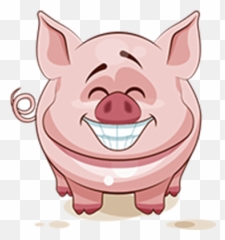Funny Animals Sticker For Whatsapp - Wastickerapps Cartoon Pig With Teeth Emoji,Piggy Emoticons