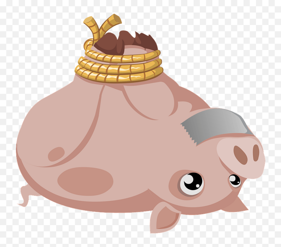 Pig With Feet Tied Together And Tape - Tied Up Pig Emoji,Taped Mouth Emoji