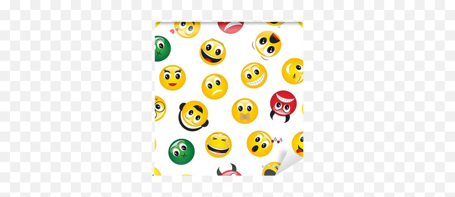 Seamless Pattern With Emoticons Wall Mural U2022 Pixers - We Live To Change Happy Emoji,Emoticons Table