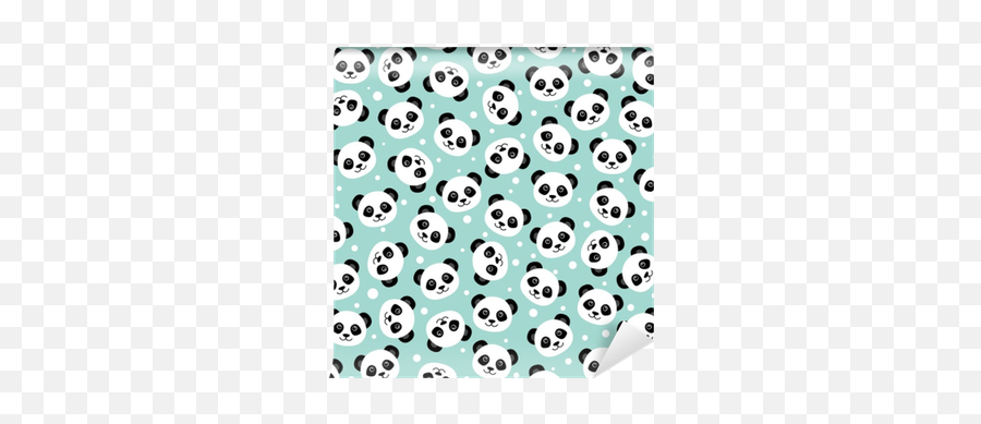 Cute Panda Face Wallpaper Wall Mural U2022 Pixers - We Live To Change Capa De Celular Do Panda Emoji,Panda Face Emoticon