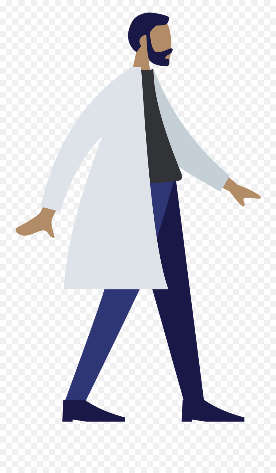 Doctor In A Lab Coat Walking Clipart Free Download - Doctor With Mask Walking Clipart Emoji,Emoji 2 Heart And Doctor