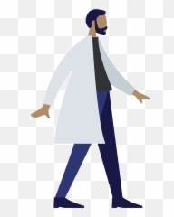 Doctor In A Lab Coat Walking Clipart Free Download - Doctor With Mask Walking Clipart Emoji,Emoji 2 Heart And Doctor