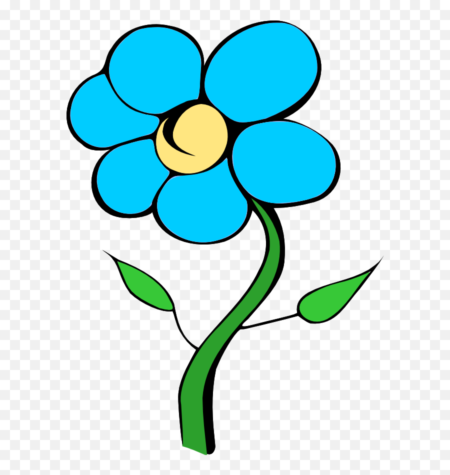 Free Blue Flower Transparent Background Download Free Clip - Clipart Flowers With Stem Png Emoji,Girl Emoji With Flower Crown