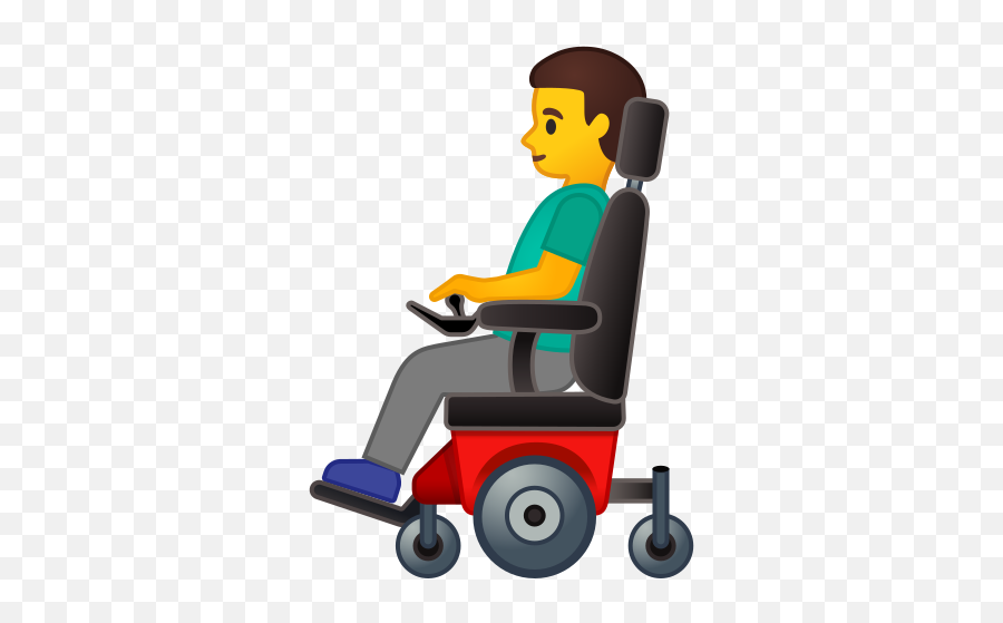 Man In Motorized Wheelchair Emoji - Man In Wheelchair Emoji,Guy Screaming With Heart Emojis