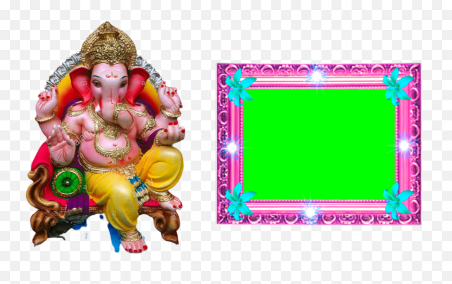 Ganesh Chaturthi Green Screen Background Mixing Video - Ganpati Bappa Png Hd Emoji,Ganesha Text Emoji