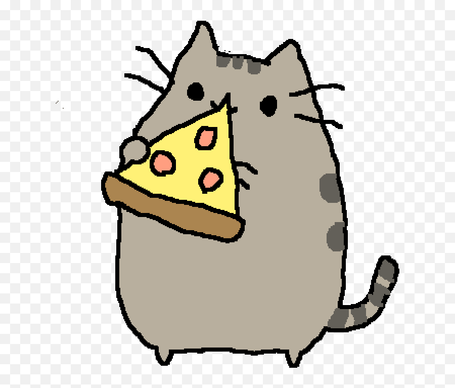 Pizza Slice Clipart Black And White - Cat Eating Drawing Easy Emoji,Black And White Cartoon Emoji Eating Pizza