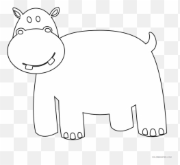 Hippo Outline Coloring Pages Colorful Animal Hippo Black - Dot Emoji,69 Rat Emoji