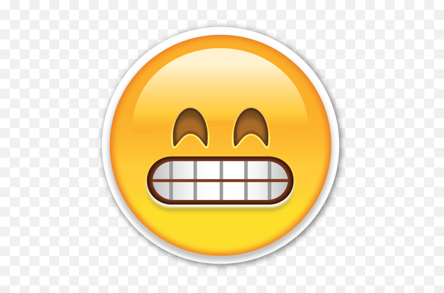 Emoticon Grinning Transparent Png - Grimace Emoji Transparent Background,Nervous Emoji