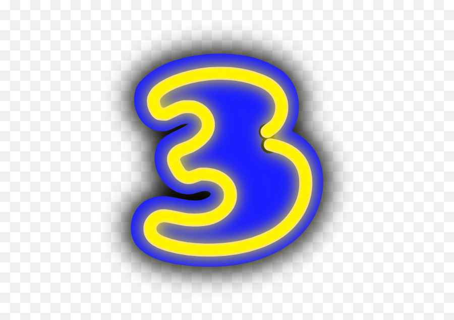 Number Three Clipart I2clipart - Royalty Free Public Png Neon Transparent Neon 3 Emoji,Clubs Hearts Diamondsspades Emoticons