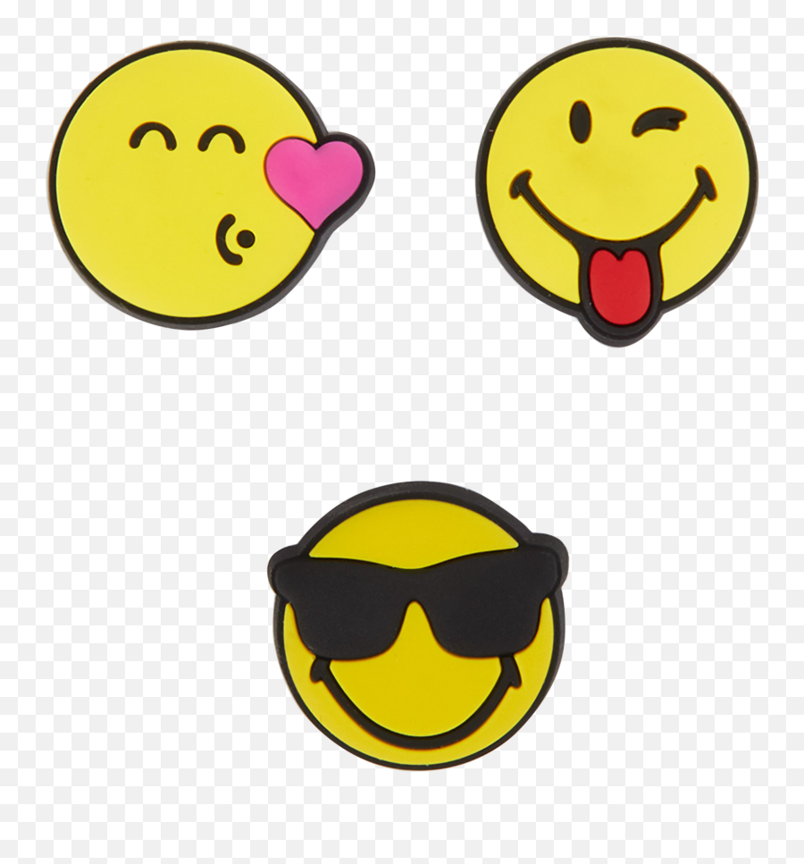 Lot De 3 Jibbitz Smiley - Happy Emoji,Dw Emoticon