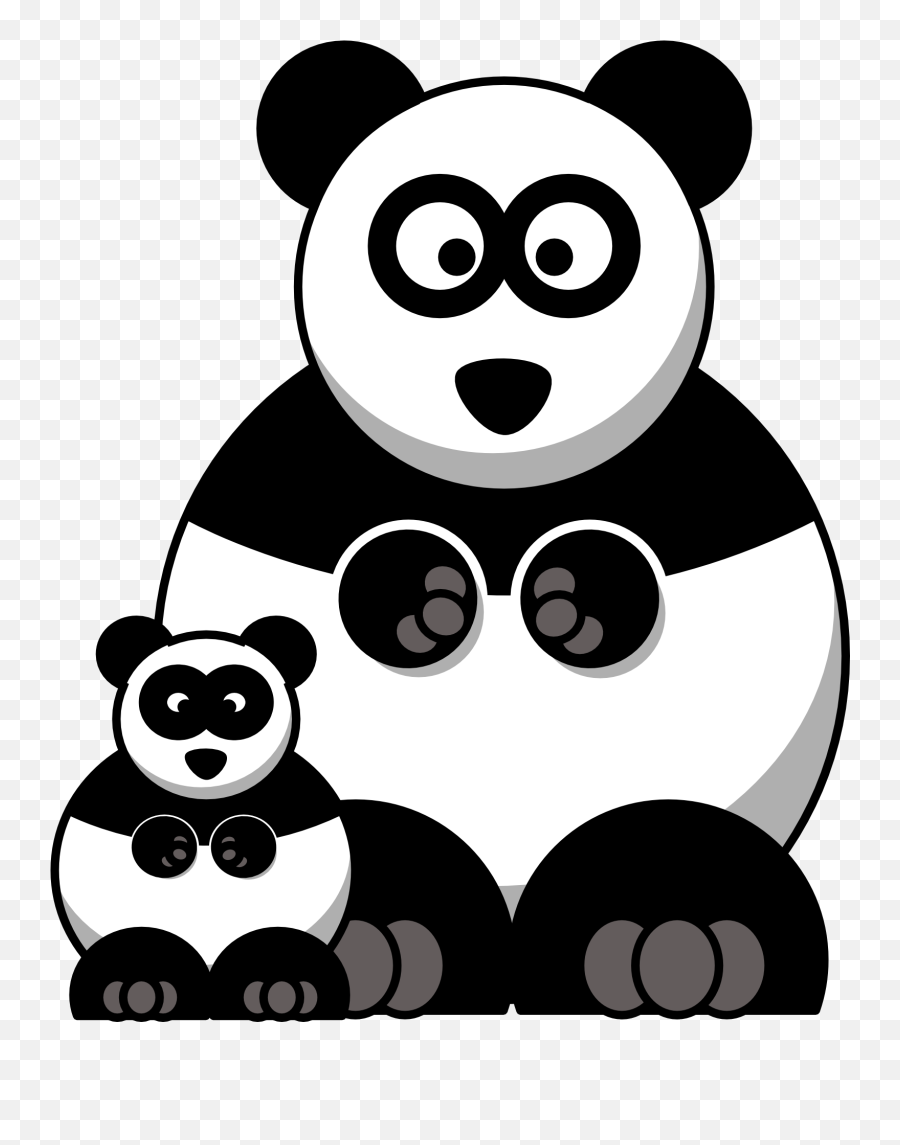Clipart Of Cartoon Panda With Baby Free - Transparent Png Panda Cartoon Emoji,Panda Emotion Clipart