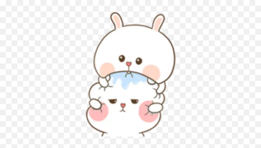 Puffy Rabbit 3 Sticker Pack - Fictional Character Emoji,21 Lazy Bear And Rabbit Wechat Expression Emoji