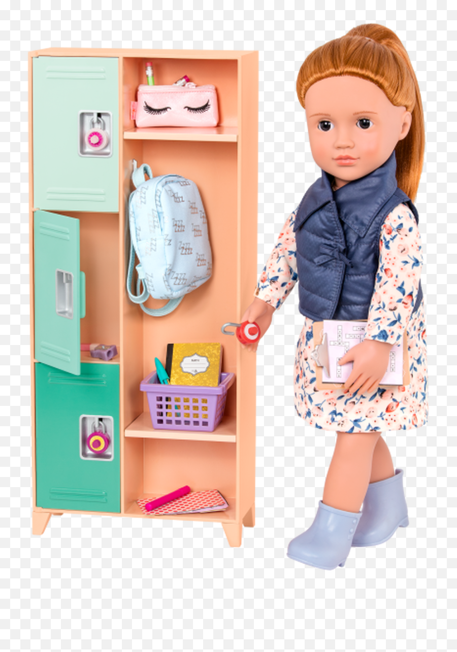 Our Generation Deluxe School Locker Accesory Set Emoji,Classroom Emotion Dolls