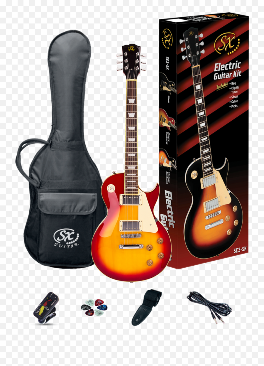 Sx Electric Guitar Kit Les Paul Cherry Sunburst Style - Left Handed Emoji,Les Paul Guitar Emoticon For Facebook