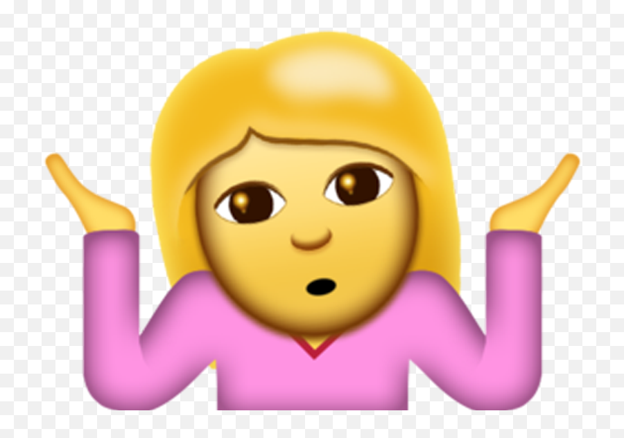 Shrug Emoji Transparent - Don T Know Emoji Girl,Hands In The Air Emoji