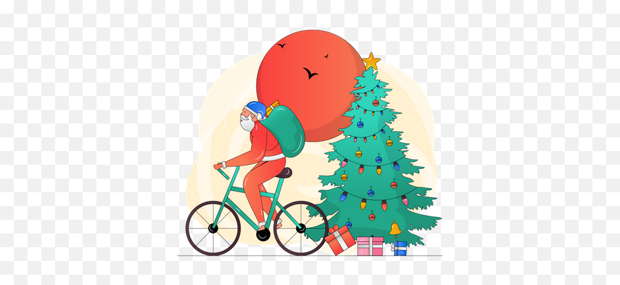 Best Premium Christmas House Illustration Download In Png Emoji,Christmas Bike Emoji