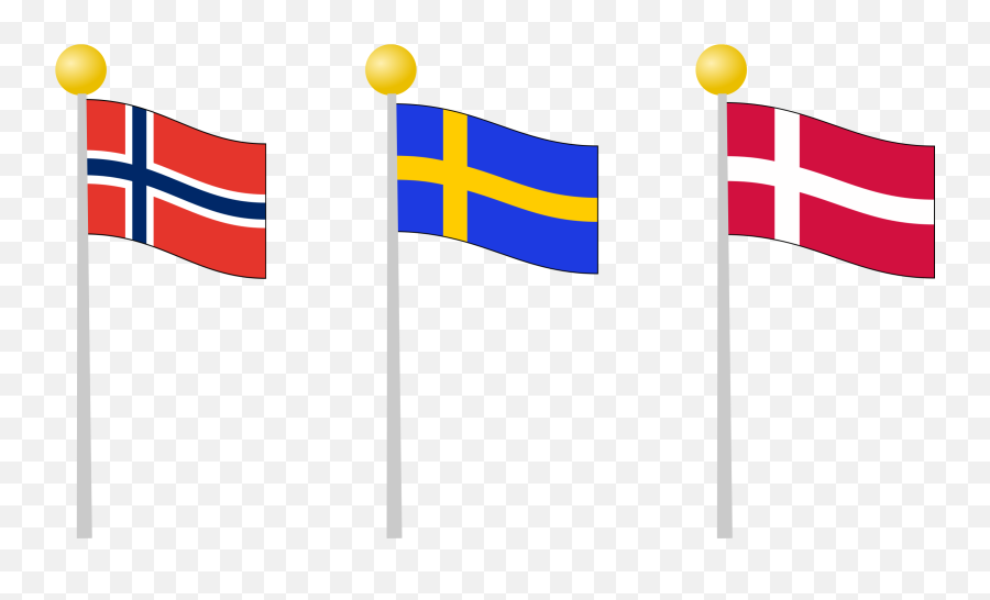 Norway Flag Png - Flags On Poles Clipart Emoji,Swedish Flag Emoji