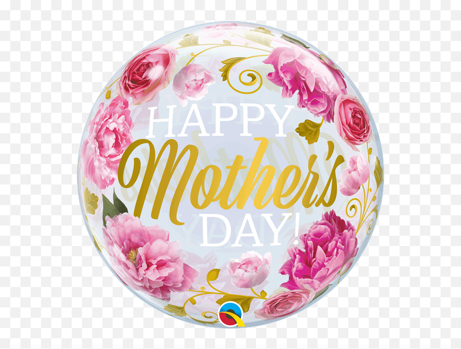 Happy Motheru0027s Day Pink Peonies 22 Bubble Balloon - Qualatex Mothers Day Balloon Emoji,Happy Mothers Day Emojis
