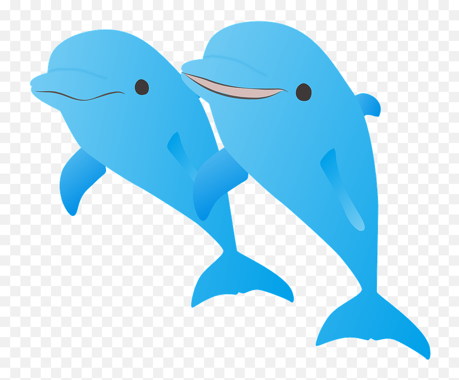 Dolphins Clipart - Blue Dolphins Clipart Emoji,3 Dolphin Emoji