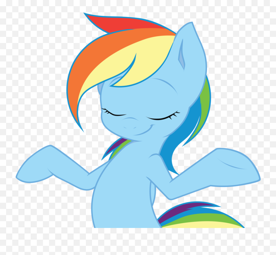 Rainbow Dash I Dunno - Clip Art Library Mlp Rainbow Dash Fan Art Emoji,Rainbow Dash Emoticon
