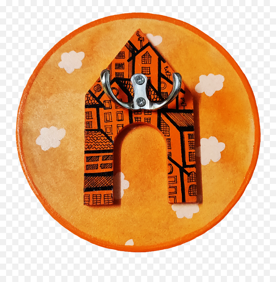 Orange Handmade Key Holder - Arch Emoji,Emoji Cushions Online India