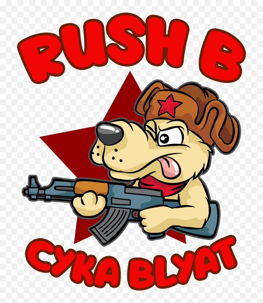 Russian Dog Ak47 Rush B Cyka Blyat Cs - Cs Go Rush B Emoji,Airsoft Emoji B Patch