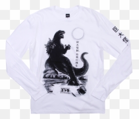 Godzilla White Long Sleeve - Long Sleeve Emoji,Godzilla Emotion Chart