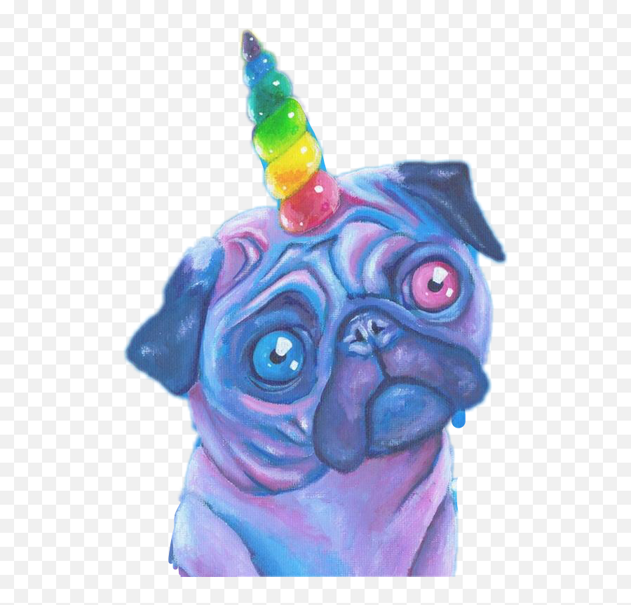 Pugicorn Pug Dog Sticker By Victoriamolinaamarante - Party Hat Emoji,Pug Emoji Android