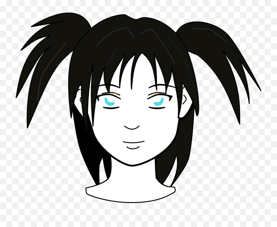 Anime Girl Head Png - Png Face Girl Anime Emoji,No Emotion Anime Male Monochrome
